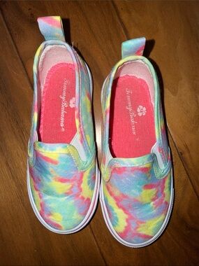 Tommy Bahama Kids Tie-Dye Slip-On Sneakers - Pink, Yellow, Blue